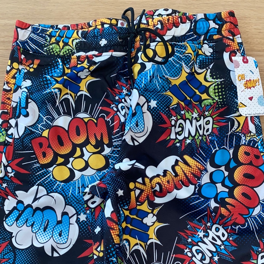 New Vibrant Comic‎ Print Men's Athletic Shorts